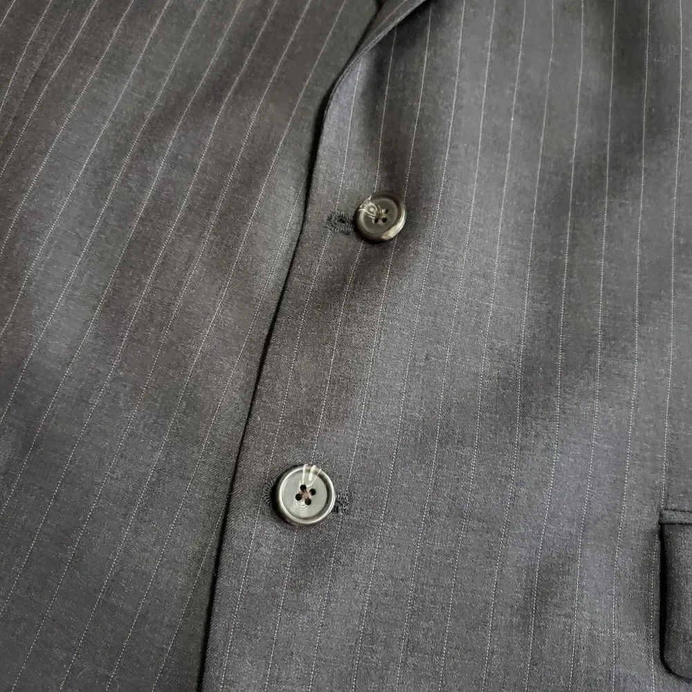 Lauren Ralph Lauren Gray Pinstriped Suit Jacket Sz 46R